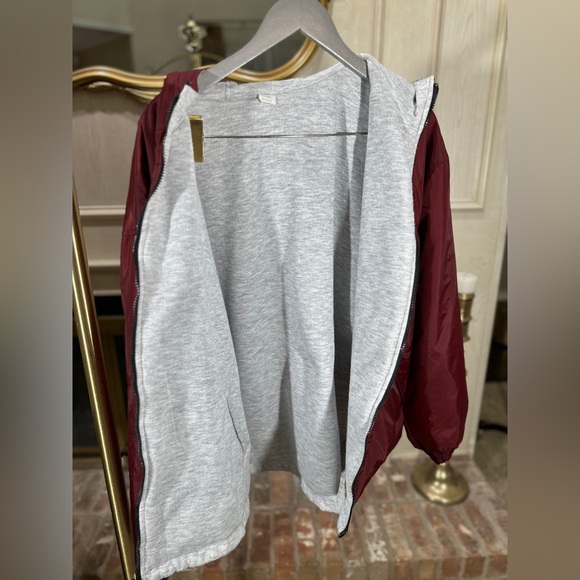 Vintage Northwest Territory Reversible Windbreaker Jacket XL Burgundy Gray - Picture 11 of 14